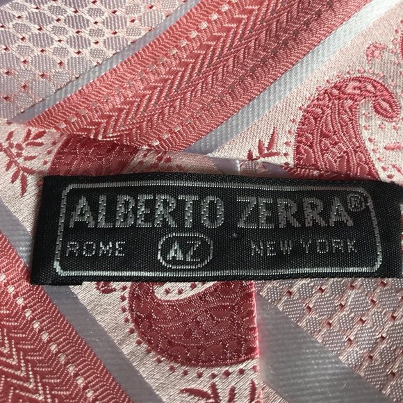 Alberto Zerra 100% silk paisley men’s tie - Picture 2 of 3